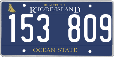 RI license plate 153809