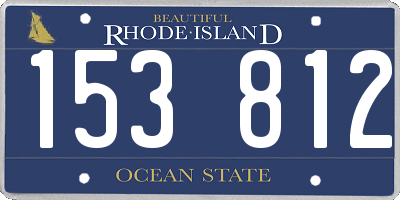 RI license plate 153812