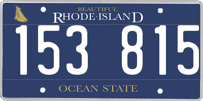 RI license plate 153815