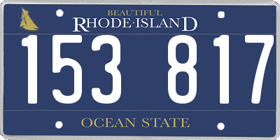 RI license plate 153817