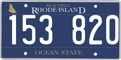 RI license plate 153820