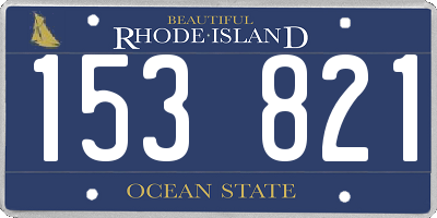 RI license plate 153821