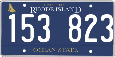 RI license plate 153823