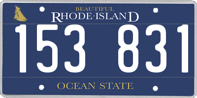 RI license plate 153831