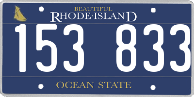 RI license plate 153833