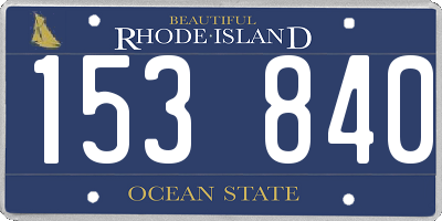 RI license plate 153840