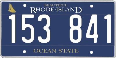 RI license plate 153841