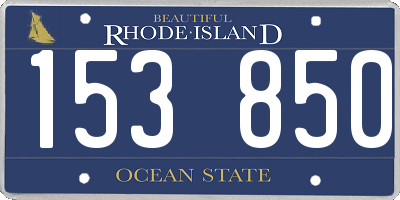 RI license plate 153850
