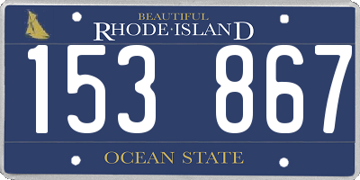 RI license plate 153867