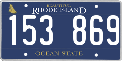 RI license plate 153869