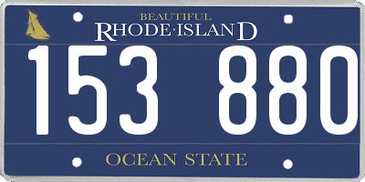 RI license plate 153880