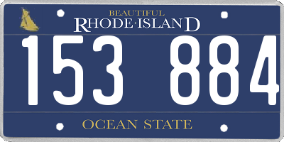 RI license plate 153884