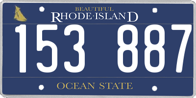 RI license plate 153887