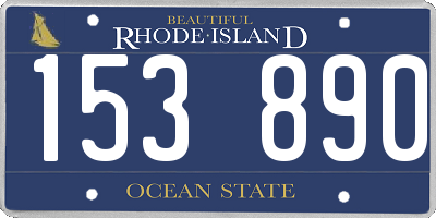 RI license plate 153890