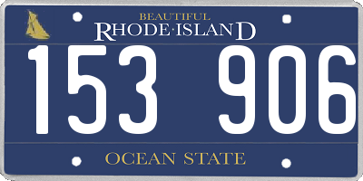 RI license plate 153906