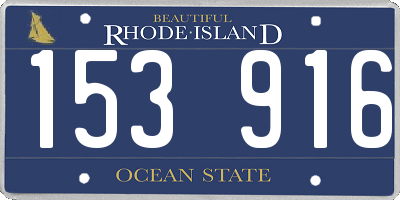 RI license plate 153916