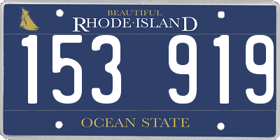 RI license plate 153919