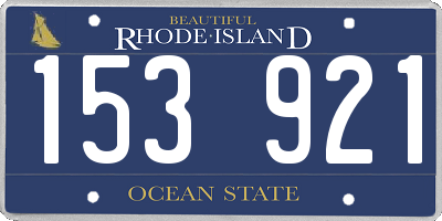 RI license plate 153921