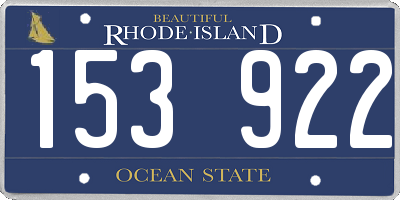 RI license plate 153922