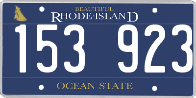 RI license plate 153923