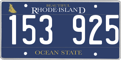 RI license plate 153925