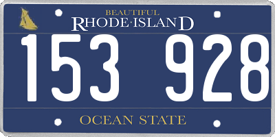RI license plate 153928