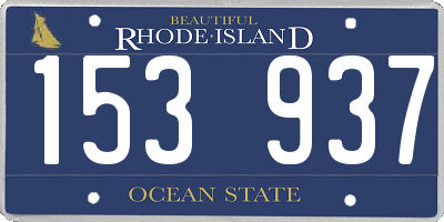 RI license plate 153937