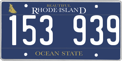 RI license plate 153939