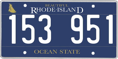 RI license plate 153951