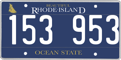 RI license plate 153953