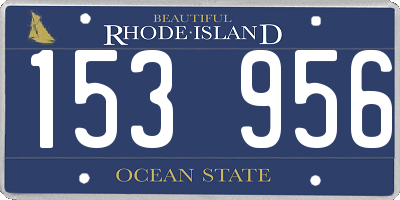 RI license plate 153956