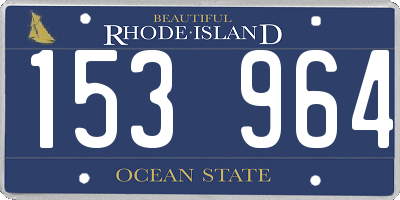 RI license plate 153964