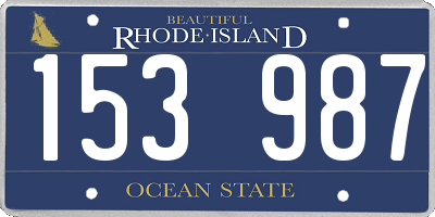 RI license plate 153987