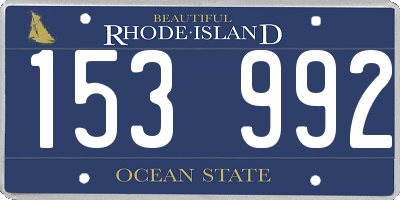RI license plate 153992
