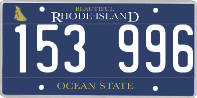 RI license plate 153996