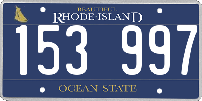 RI license plate 153997