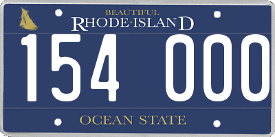 RI license plate 154000