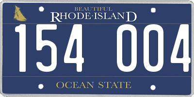 RI license plate 154004