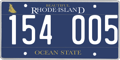 RI license plate 154005