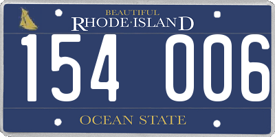 RI license plate 154006