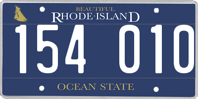 RI license plate 154010
