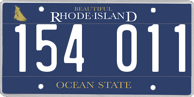 RI license plate 154011