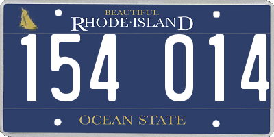 RI license plate 154014