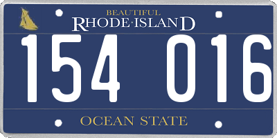 RI license plate 154016