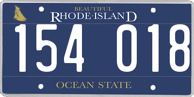 RI license plate 154018