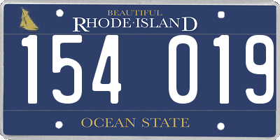 RI license plate 154019