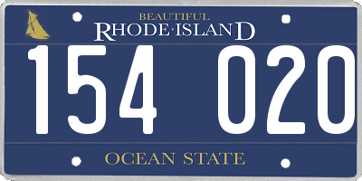 RI license plate 154020
