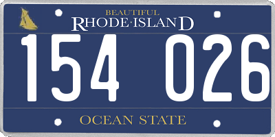 RI license plate 154026