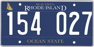 RI license plate 154027
