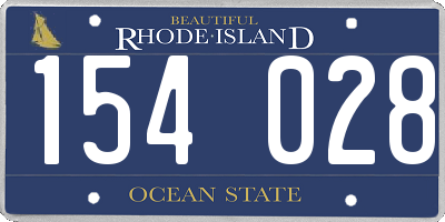 RI license plate 154028